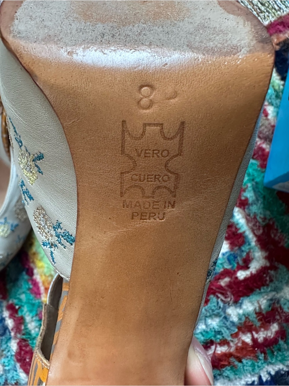 SOLD!! Fluevog NEARLY NEW W BOX Miracles Flora embroidered MJ platform heel-8 - Picture 14 of 16